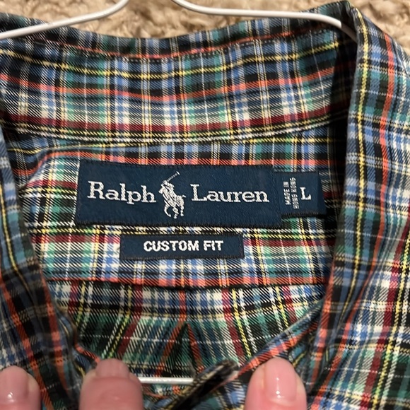 Polo Ralph Lauren Custom Fit LS Men’s Button Down Plaid Shirt Large - Picture 3 of 8